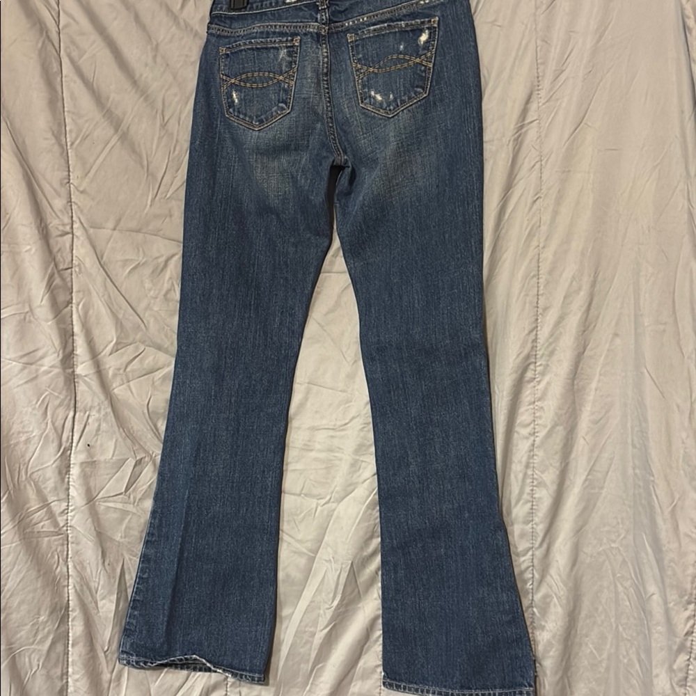 Abercrombie & Fitch Blue Flare Wide Leg Jeans - Picture 7 of 7